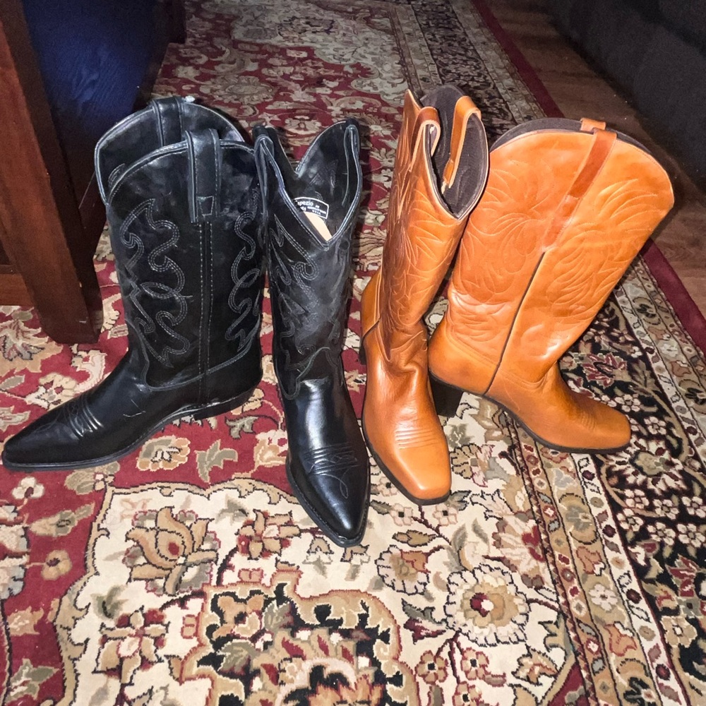 BRAND NEW black and brown boots sold together